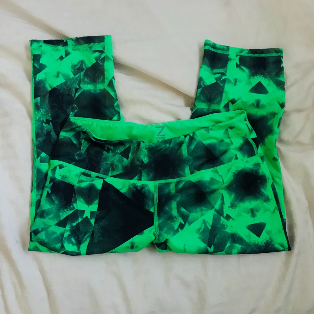 Zella neon green workout capri